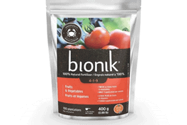 Engrais naturel Bionik à base de farine de crabe et d'algues.